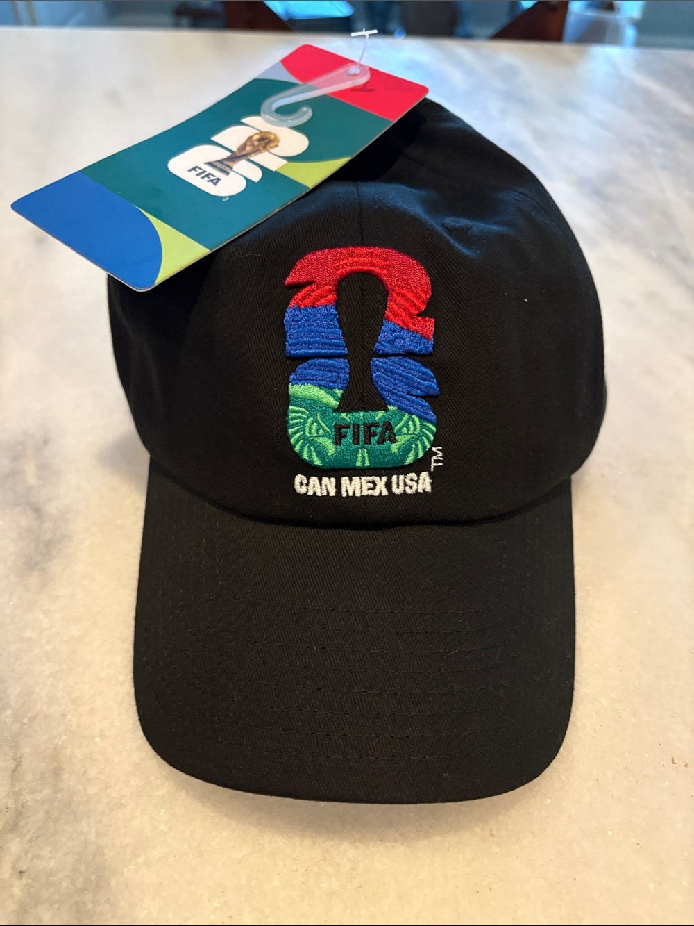 FIFA CAN MEX USA Black Embroidered Baseball Cap